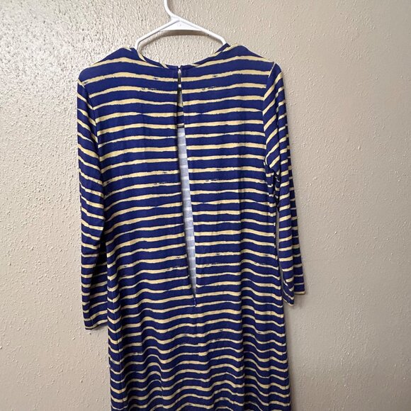 Sara Campbell Blue Striped Long Sleeve Midi Dress Size Medium - Picture 7 of 8
